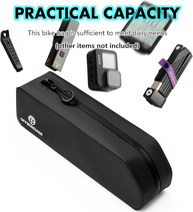 Waterproof Bike Top Tube Bag - TPU Bolt-On & Strap Mount Frame Pack, Lightweight Aerodynamic Cycling Storage for Mountain/Road/Gravel