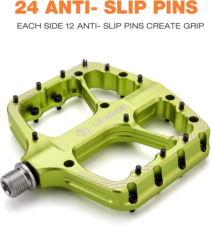 Mountain Bike Pedals -Bicycle Flat Pedals Aluminum 9/16" Sealed Bearing -Wide Platform for Road Mountain Gravel BMX MTB Bike Ideal for Downhill & Trail