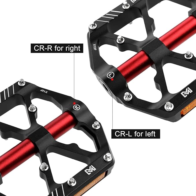 MZYRH 3 Bearings Mountain Bike Platform Pedals - Flat Alloy 9/16" Non-Slip Bicycle Pedals
