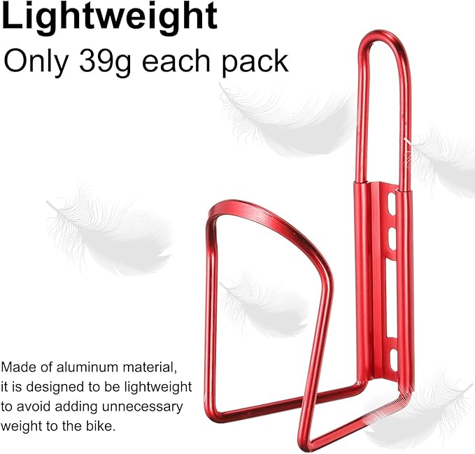 HARFINGTON Bicycle Water Bottle Cage Lightweight Aluminum Basic Bike Universal Water Bottle Holder Mount with Hardware for MTB Mountain Road Gravel