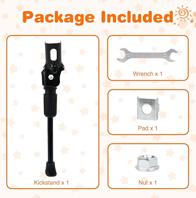 ZUKKA Bike Kickstand 20 Inch for Kids Bike Adjustable Aluminum Alloy Kickstand for Bicycles with Anti-Slip Pad for Kids Bike Universal Fit for Mountain Road Bikes