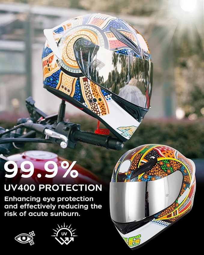 Soman K1 Helmet Visor Replacements, K1S Tinted Helmet Visor Compatible with K1 K1S K3SV K5 K5S UV Protection (Mirrored)
