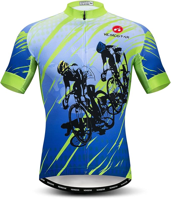 Men's Cycling Jerseys Tops Biking Shirts Short Sleeve Full Zipper Bike Clothing