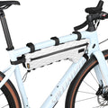 Rhinowalk BHD0017 Bike Frame Triangle Bag 2.4L, Waterproof Tool Storage Bag with YKK Zippers, Pump Holder & Cable Port Slim Fit –White