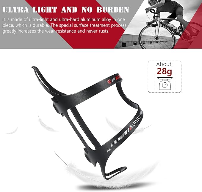 SAVADECK Lightweight Water Bottle Cage, Anti-Rust Holder Side Load for Mountain/Road/Hybrid/Folding Bikes