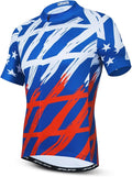 JPOJPO Men's Cycling Jersey Short Sleeved Mountain Bicycle Jerseys Breathable T- Shirt Tops S-3XL