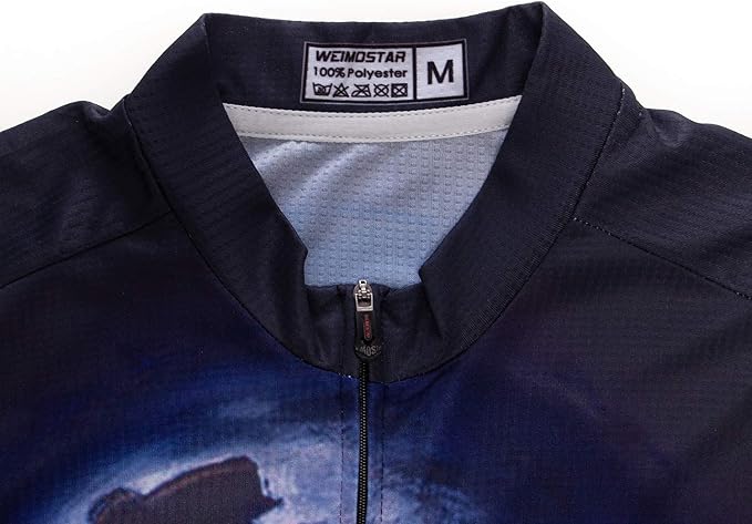 Men Cycling Jersey Skull Bike Short Sleeve Tops Quick-Dry Reflective 3-Pockets S-3XL