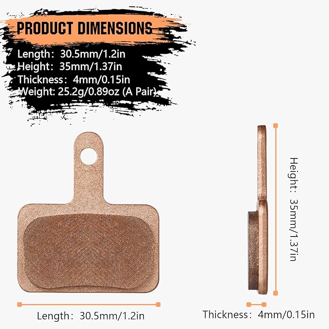 Zacro 2/4 Pairs Bike Brake Pads, Ceramic Bicycle Disc Brake Pads Fit for Tektro Shimano TRP Deore Br-M575 B01s Mt200 M525 M515 T615 T675 M505 M495 M486 M485, Mountain MTB Ebike Brake Pads Replacement
