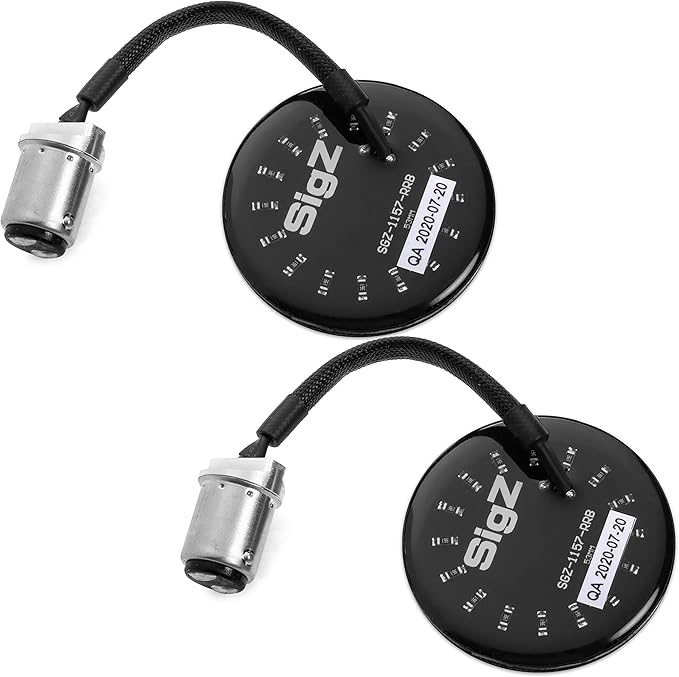 Rogue Rider Industries - Rear Motorcycle LED Lights w/Red Turn Signals/Running Lights/Brake Lights (1157) - BLACK LABEL SPECIAL EDITION - 1157 Replacement Lights for SigZ Harley Davidson