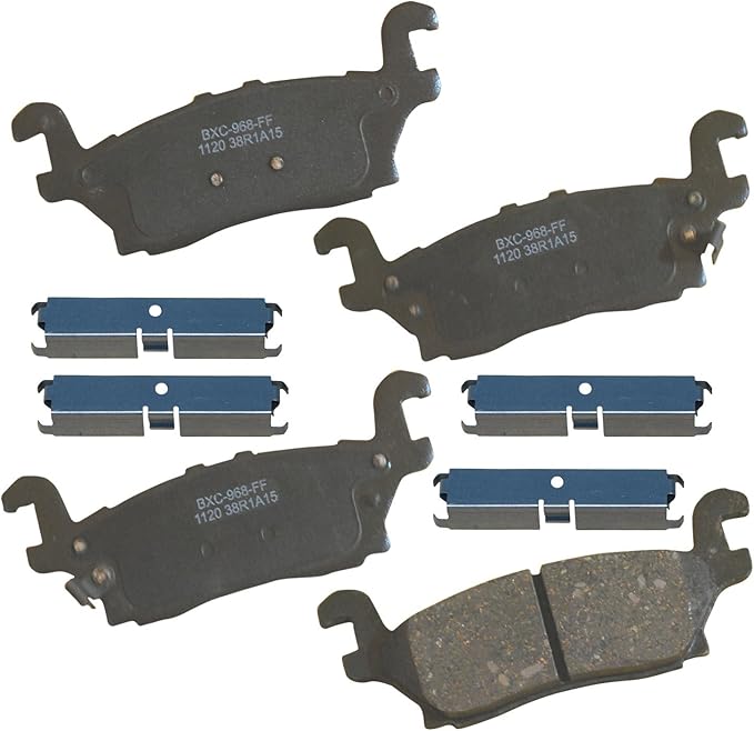 Bendix Premium SBC1120 Ceramic Rear Brake Pads for Hummer H3 2010-2006, H3T 2010-2009