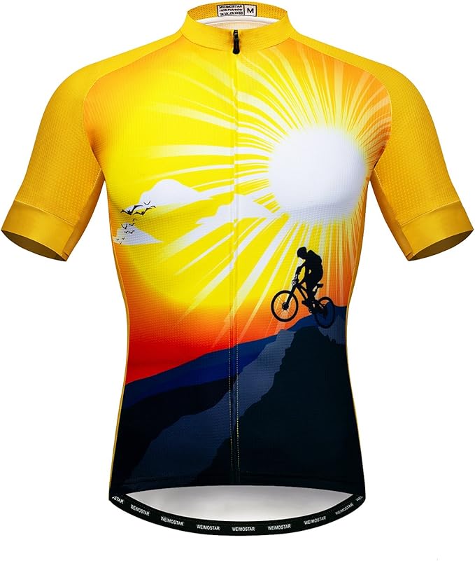 Men's Cycling Jerseys Tops Biking Shirts Short Sleeve Full Zipper Bike Clothing