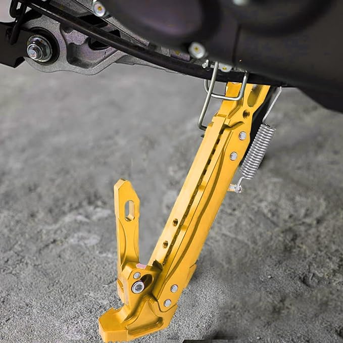 Universal Motorcycle Kickstand Adjustable Foot Side Support Parking Kickstand for Electric Motorbike Parking Foot Side Support Stand (Gold-260-300)