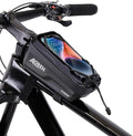 Aoben Bike Bicycle Phone Front Frame Bag for Mountain Bike Road Bike, EVA Hard Casing Bike Phone Holder Bike Phone Mount for MTB, Bike Bicycle Accessories for Cell Phone Under 6.8 Inches (Black)