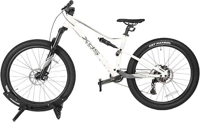 Bike Rack & Floor Stand – Heavy-Duty Adjustable Bicycle Stand for Garage/Home, 20-29" Road/MTB/BMX/Commuter/Kids Bike, 1-Bike Indoor Parking Rack, Black
