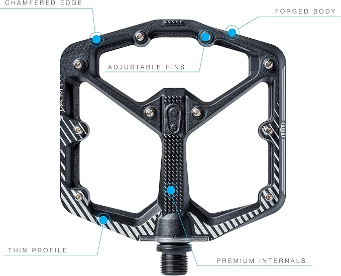 Crankbrothers Stamp Flat MTB Pedals - Size-Specific, Lightweight, Versatile, Durable Bike Pedals