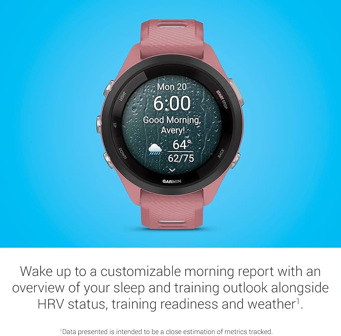Garmin Forerunner 265S Advanced Multisport Touchscreen Smartwatch, Pink | Heart Rate Monitor, Training Stats, Daily Suggested Workouts, Up to 15 Day Battery Life with Signature Series Charging Bundle