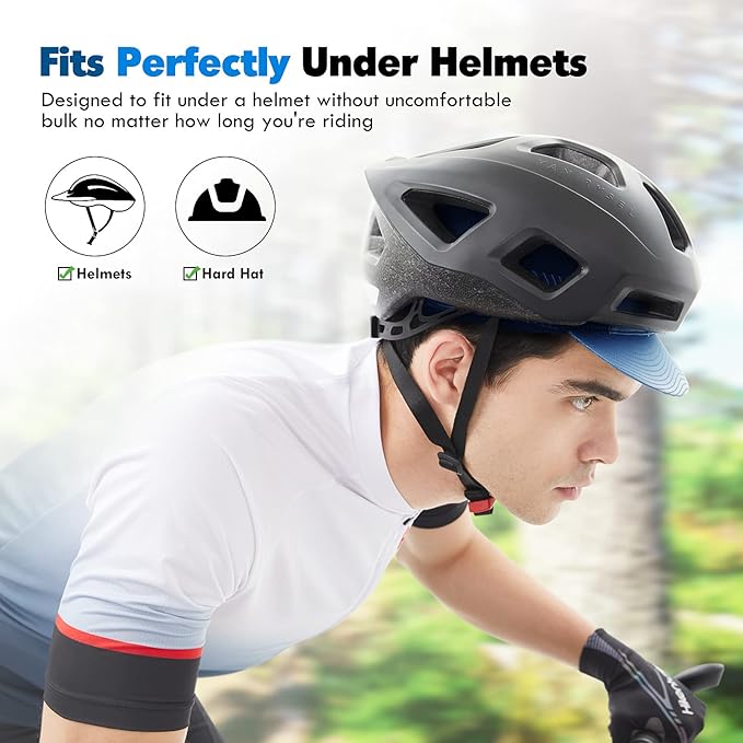 Hikenture Cycling Cap,Cooling Skull Cap Bike Hat with Sun Visor, Summer Breathable Helmet Liner Biking Cap for Men Women