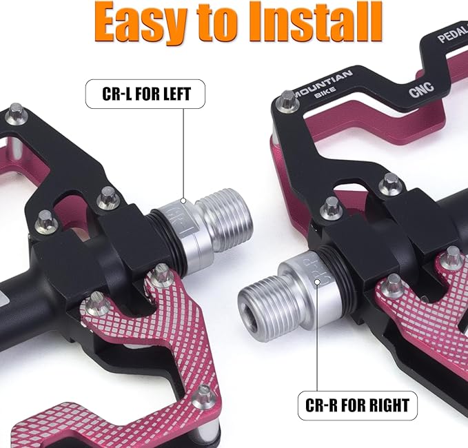Bike Pedals 9/16" Lightweight Non-Slip Bicycle Platform Pedals - Fits Most Adult Bikes & Mountain Bikes &MTB, Road Bikes and Slip-Resistant Design