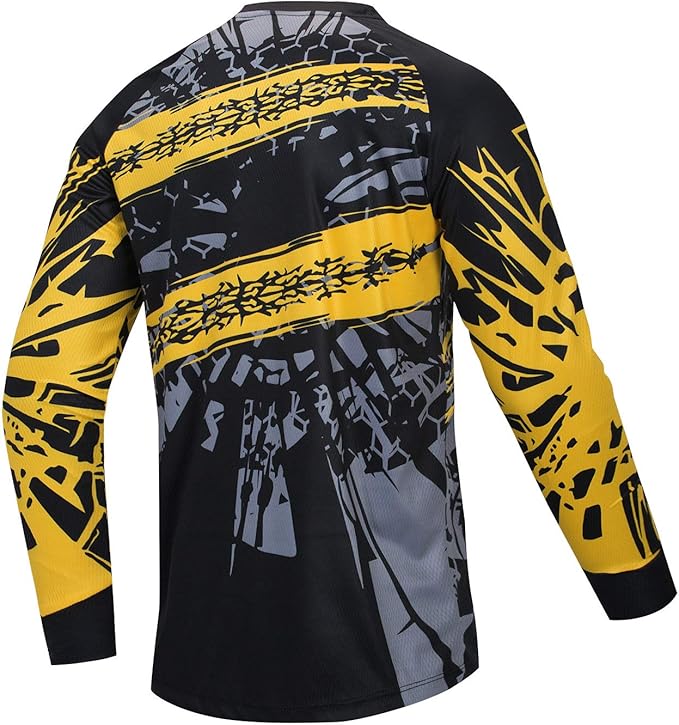 PSPORT Men's Motocross Jersey Long Sleeve Motocross Shirt Men Mountain Dirt Bike Jersey Downhill Riding Racing Clothing Tops