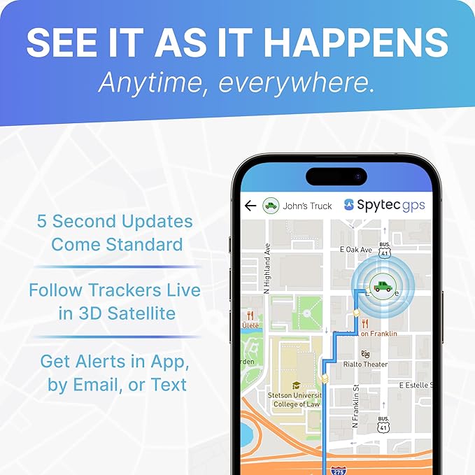 Spytec Atlas GPS Tracker for Vehicles & Kids (Subscription Required) | Up to 14-Day Battery Life | Waterproof Magnetic Case, Geofencing, Portable Real Time Mini GPS Car Tracker w/Lifetime Support