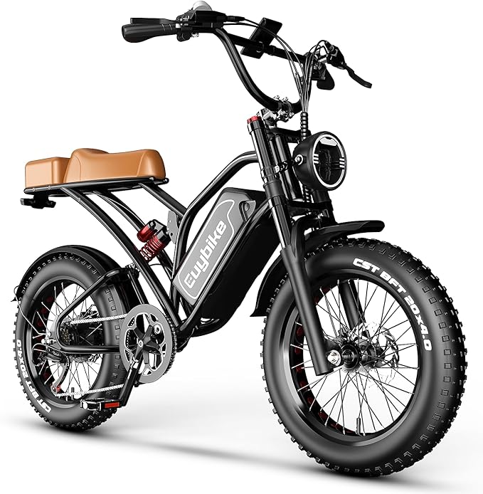 EUYBIKE Electric Bike for Adults, 2000W/3000W Peak Single/Double Motor with 48V/52V 25AH/30AH Battery, 20"x4.0" Fat Tires 35MPH/37MPH Ebike, Dual Hydraulic Disc Brake Full Suspension Electric Bicycle