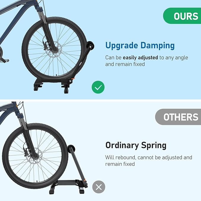 Favoto Folding Bike Stand Floor - Mountain & Road Bicycles Indoor Outdoor Garage Storage - Bicycle Parking Rack Foldable Fit 20”-29” Bikes (2 Pack)