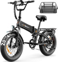 Jasion X Hunter/PRO Electric Bike for Adults,1800W/1400W Peak 20''Fat Tire Foldable Ebike,Folding E Bike Up to 80/70 Miles Range,720/624WH Removable Battery,30 MPH E Bike,Certified by UL2849