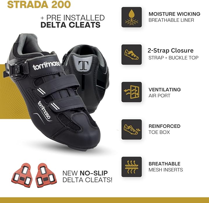 Tommaso Strada Mens SPD & Peloton Shoes—Ready-to-Ride with Peloton Delta Cleat or SPD Cleats for Indoor Bikes—Explore Vareity Cycling Shoes & Bike Accessories.