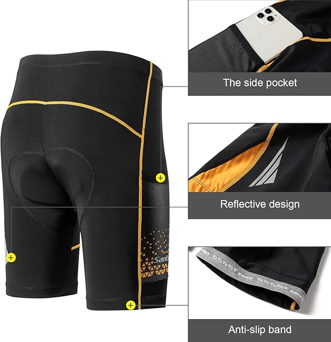 Santic Men's Cycling Shorts Padded Bicycle Riding Pants Bike Biking Clothes Cycle Wear Tights