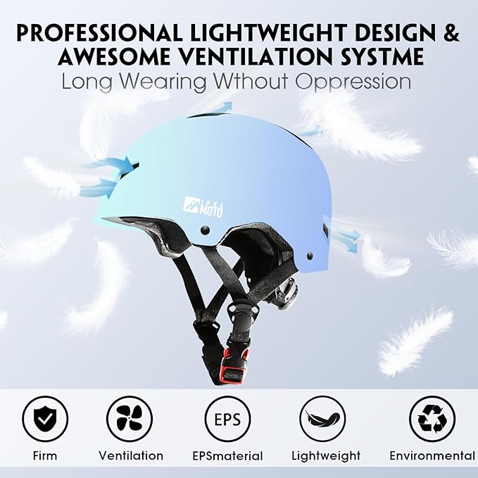 Skateboard Helmet for Adults - Adjustable Certified Safety Adults Helmet for Skateboarding Bike Bicycle Scooter Cycling Skate Skating Multisport Helmets for Women Men Boys Girls Kids Youth