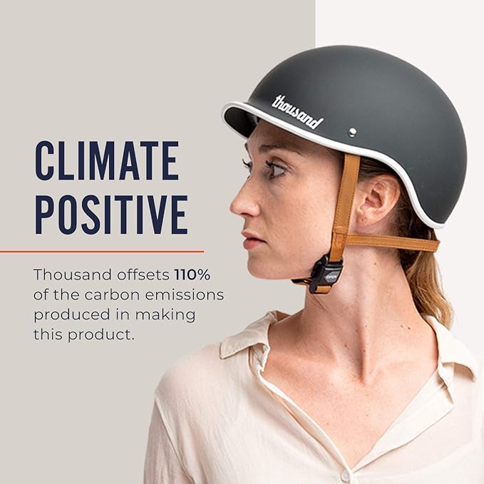 Thousand Heritage 1.0 Adult Bike Helmet; The Original Low Profile Retro Commuter Cycling Helmet Safety Certified for Bicycle Skateboard Skating Roller Skates; for Men & Women