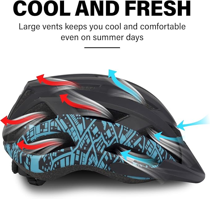 Bike Helmet for Adults Women Men Youth Kids, Lightweight Mountain Road Bicycle Cycling Helmets with Adjustable Dial & Removable Visor