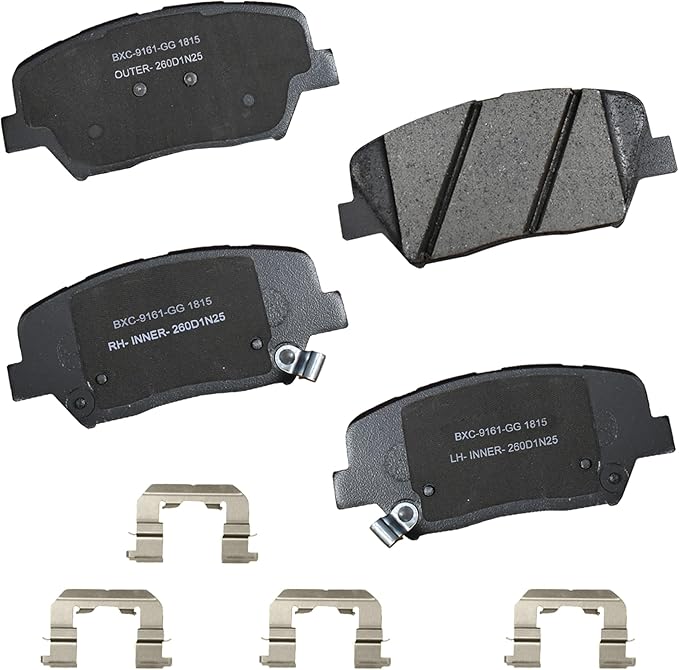 Bendix Premium SBC1815 Ceramic Front Brake Pads for Hyundai Creta 2020-2018, Santa Fe 2011, Santa Fe Sport 2018-2017, Kia Sorento 2020-2015