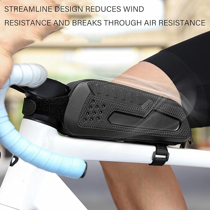 Mjaie Lightweight Bike Front Frame Bag Waterproofs Top Tube Storage Pouches Cycling Accessories for Mountain Road Bikes EVA Bike Bag