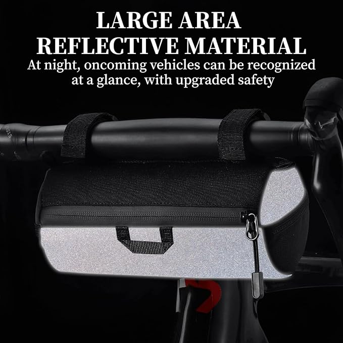 Bike Handlebar Bag,Bicycle Cycling Handlebar Bag,Bike Front Bag,Front Biking Storage Bag,Bike Front Pouch Handlebar Bags for Bicycles,Waterproof Shoulder Straps Reflective for Road/Mountain Bikes