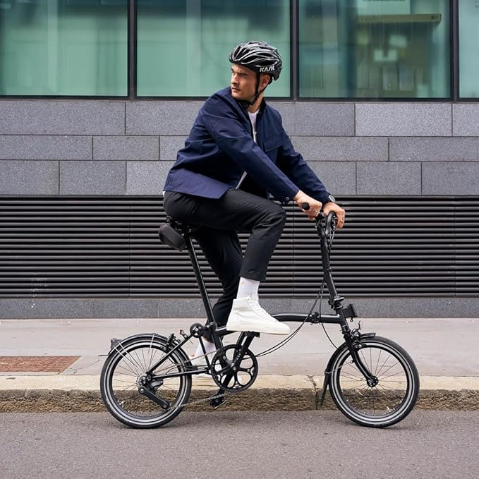 Brompton Superlight Folding Commuter Bike P Line 4-Speed | Compact Urban Bike for Adults, Titanium Rear Frame