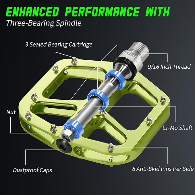 Universal Aluminum Bike Pedals for BMX/MTB, Wide Platform