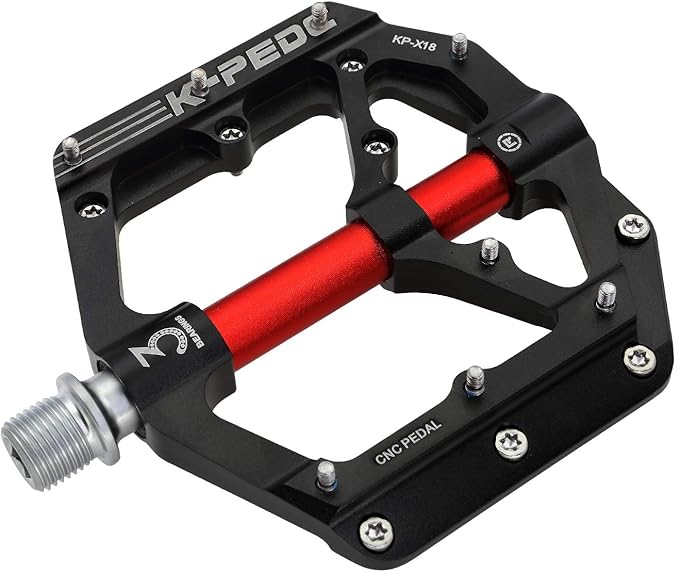 Aluminum Alloy 9/16" Bike Pedal MTB Wide Platform Flat Non-Slip Bicycle Pedals with 3 Bearings for Mountain Bikes, Road, BMX