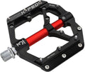 Aluminum Alloy 9/16" Bike Pedal MTB Wide Platform Flat Non-Slip Bicycle Pedals with 3 Bearings for Mountain Bikes, Road, BMX