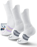 Womens Coolmax Bamboo Viscose Compression Running Crew Socks, Moisture-Wicking Anti-Blister Hiking&Gym Athletic