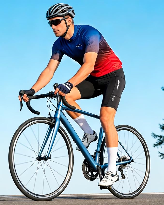 ROTTO Cycling Jersey Mens Bike Shirt Short Sleeve Gradient Color Series