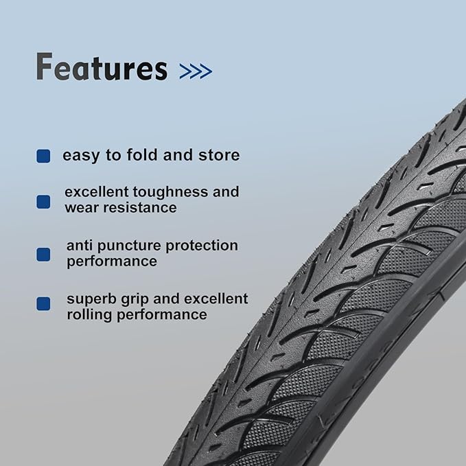 26x1.75 Bike Tires 2PCS, HUIOK 26 Inch Replacement Kits Bicycle Tires with 2 Tubes and 2 Levers
