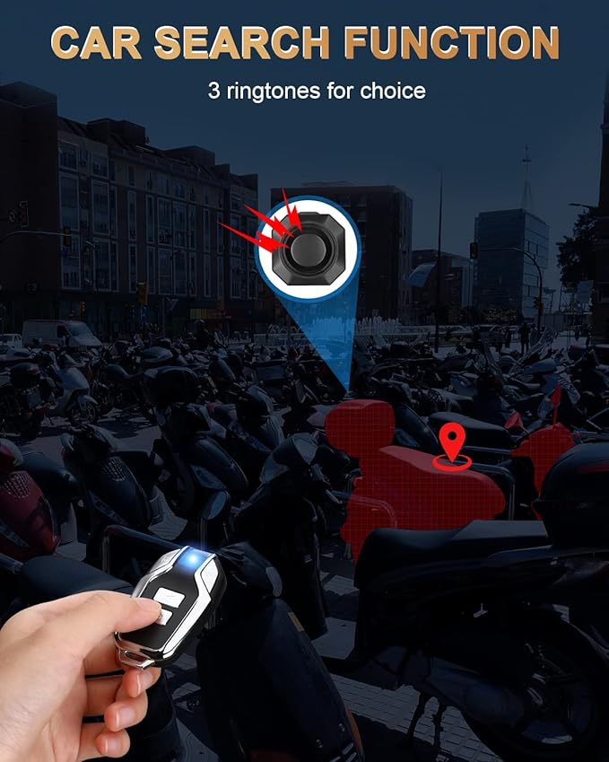 ONVIAN Bike Alarm with Motion Sensor Remote, USB-C Rechargeable Wireless Antitheft Bicycle Alarm for Bicycle Motorcycle Scooter, Sensitive Motion Detection Security Bike Accessories 110dB Super Loud