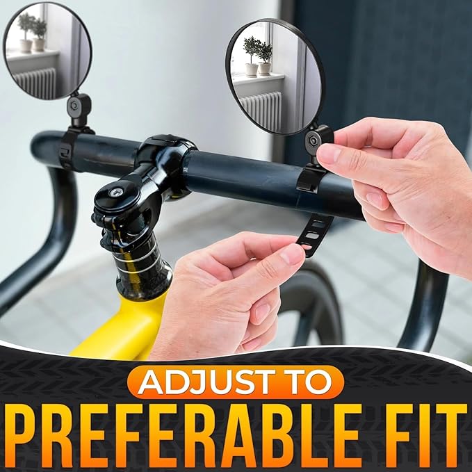 4Pcs Black Adjustable Rear View Mirror for Bikes, Universal Rearview Mirror for Handlebars, Wide Angle Acrylic Convex Safety Mirrors for Adult Bikes/Kids/Road/Mountain Bike
