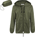 COOFANDY Mens Packable Rain Jacket Lightweight Waterproof Raincoat with Hood Outdoor Rain Gear Travel Hiking Cycling