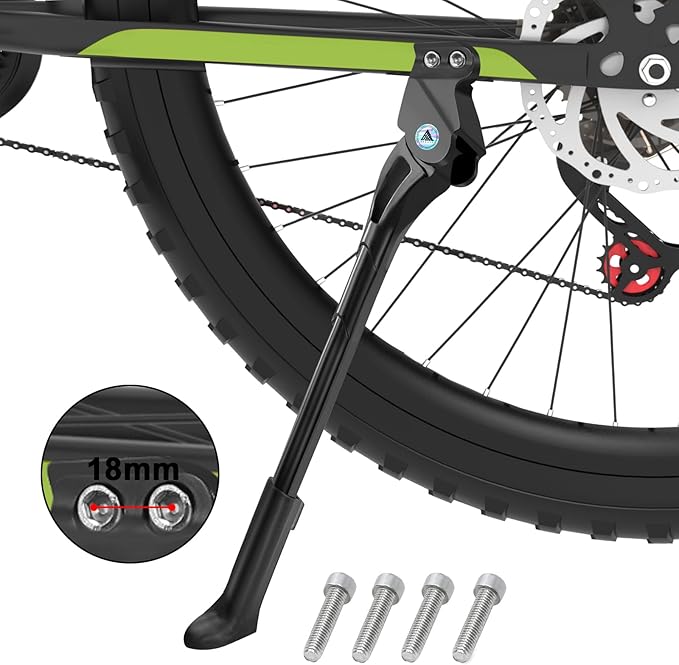 Bike Kickstand,18mm Hole Spacing Bicycle Kick Stand,Adjustable Length Bike Side Kickstand fit 24in 26in 27.5",Bike Kick Stand Suit Mountain Bike/BMX/MTB -Special Hole Distance 18mm