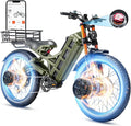 eAhora 2026 Romeo Pro 3 5600W 50Mph High-Torque Ebike, 60V 80Ah 250-Mile Long Range Electric Bike for Adults, Adjustable Air Suspension, 26'' Puncture-Proof Tire, UL 2849 Certified by TÜV