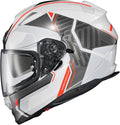 ScorpionEXO Ryzer Full Face Motorcycle Helmet with Pinlock Ready Shield with Integrated Speaker Pockets DOT ECE Approved Switch (White/Grey - Medium)