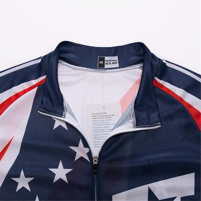 Cycling Jerseys Men Bicycle Short Sleeve Summer Shirt Bike Biking Tops Riding Clothing Flag