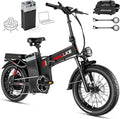 Wallke H9 Ultra 4000W Long Range Electric Bike for Adults, 55Ah 2640Wh 180 Mile, 37MPH Fast Ebike, 2-in-1 Battery AC/DC Power Hub & AC/Solar-Charging, Torque Sensor, Air Suspension,20" Fat Tire E Bike
